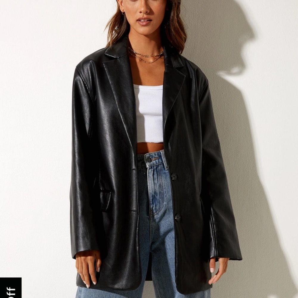 Motel Rocks Saken Blazer PU Black Size XS